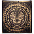 Double Cotton Bedspread/Wall Hanging - Hamsa - Black Gold