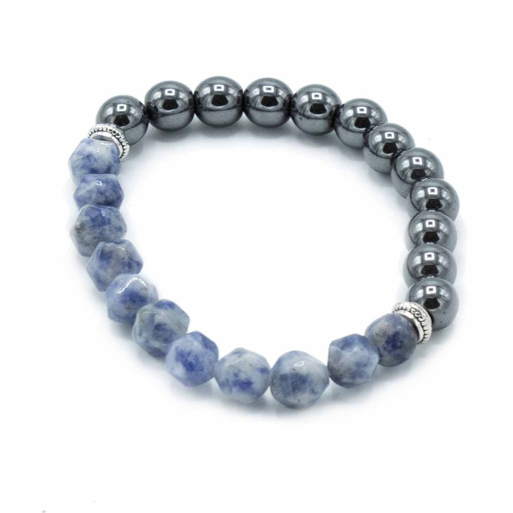 Sodalite Faceted Gemstone Bracelet - Magnetic