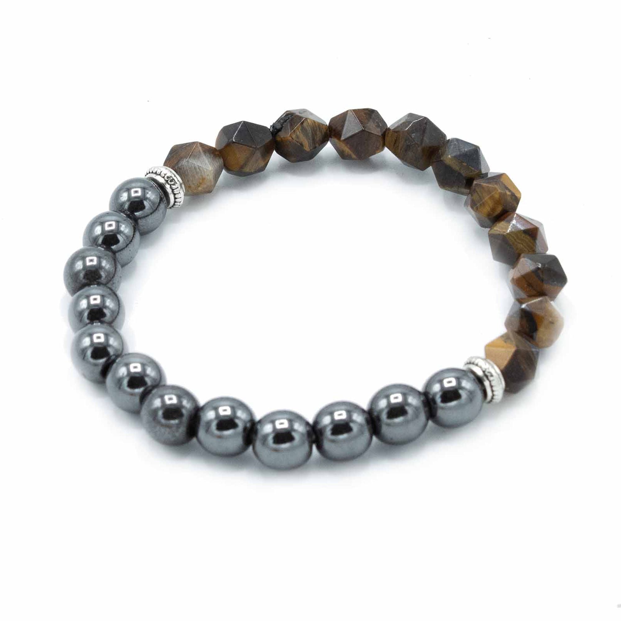 Tigers Eye Faceted Gemstone Bracelet - Magnetic