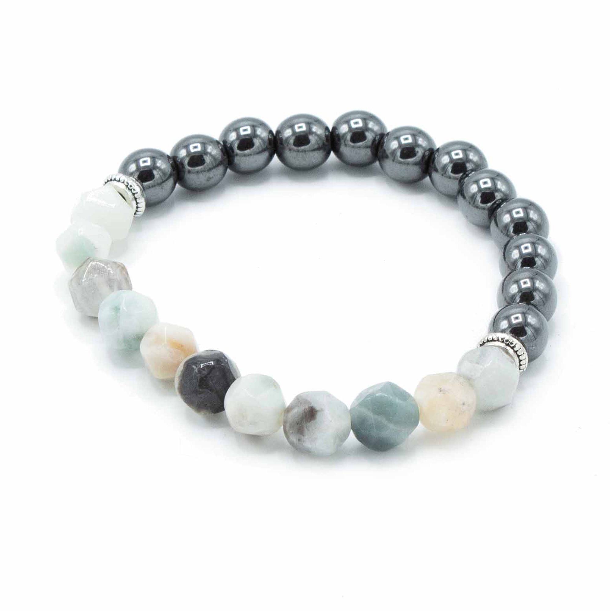 Mountain Jade Faceted Gemstone Bracelet - Magnetic