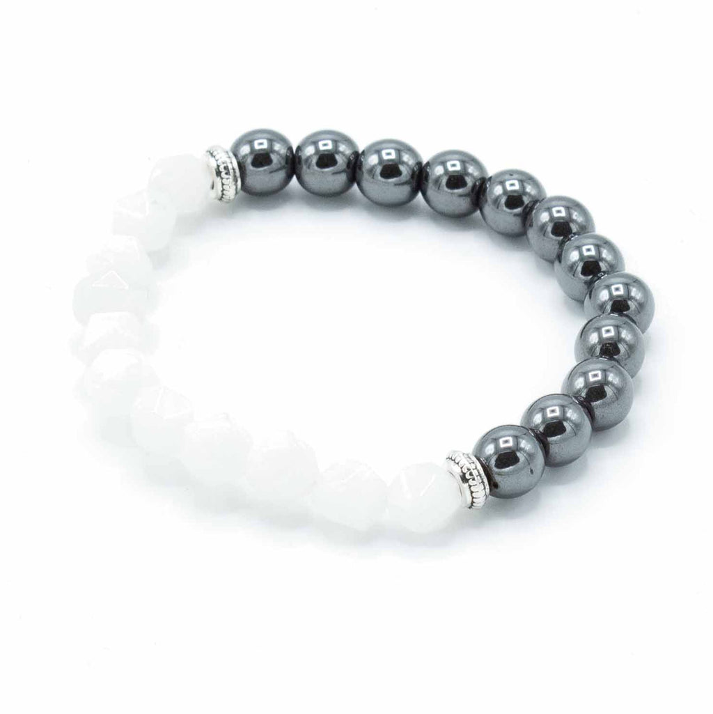 Rock Quartz Faceted Gemstone Bracelet - Magnetic