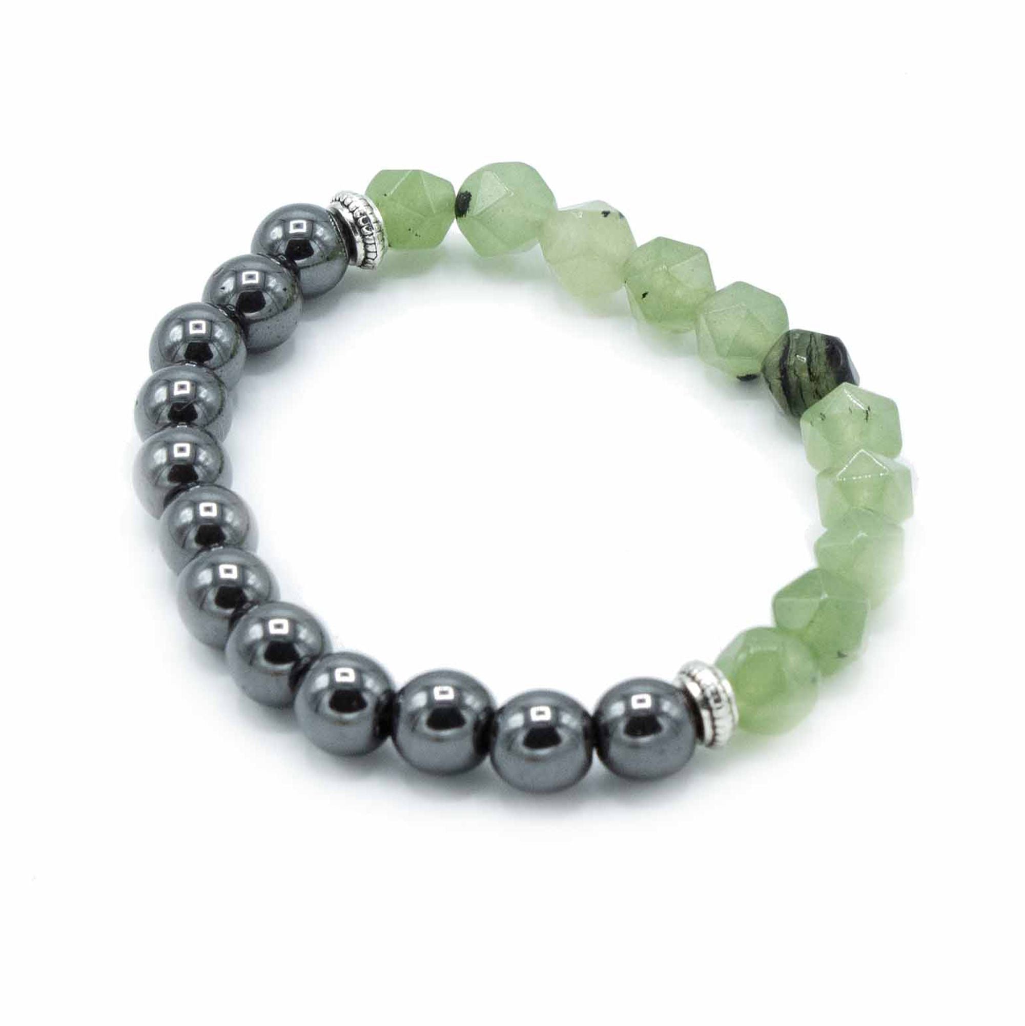 Jade Faceted Gemstone Bracelet - Magnetic